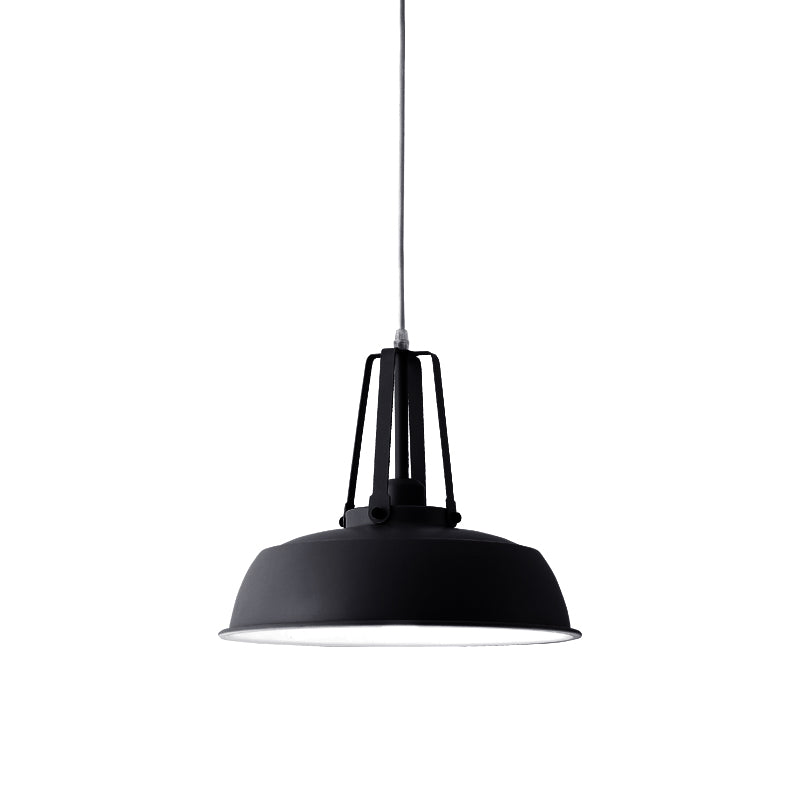 Black/Blue Barn Shade Hanging Pendant Light Nordic Stylish Metallic 1 Light Living Room Ceiling Fixture Clearhalo 'Ceiling Lights' 'Modern Pendants' 'Modern' 'Pendant Lights' 'Pendants' Lighting' 679845