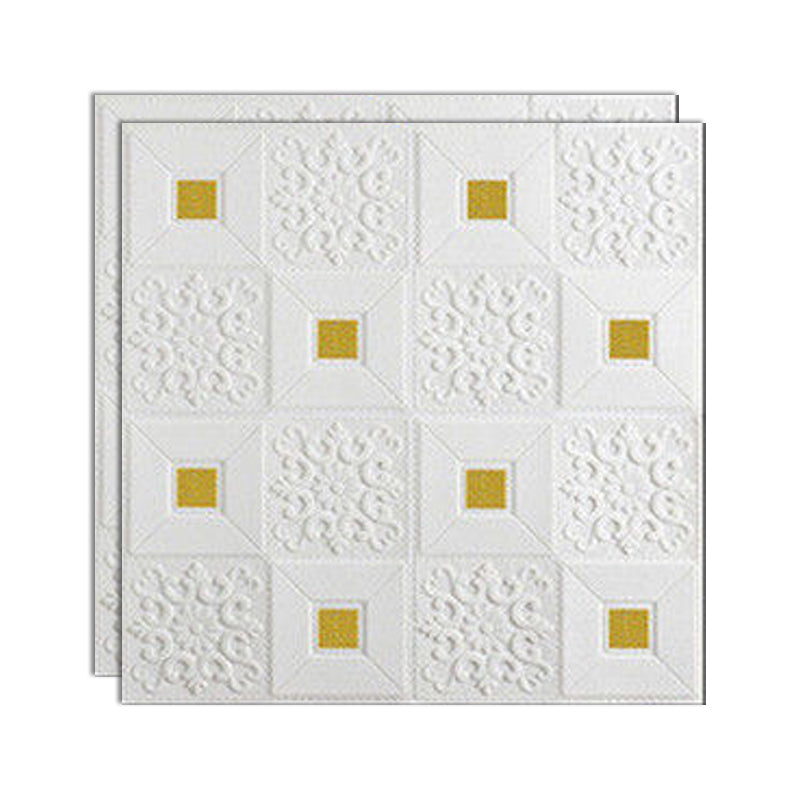 Glam Wall Access Panel Peel and Stick Wall Access Panel for Living Room and Bedroom Yellow/ White 0.18"H Clearhalo 'Flooring 'Home Improvement' 'home_improvement' 'home_improvement_wall_paneling' 'Wall Paneling' 'wall_paneling' 'Walls & Ceilings' Walls and Ceiling' 6799660