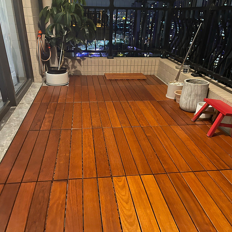 Tradition Teak Floor Tile Water Resistant Click Lock Wooden Floor for Patio Garden Clearhalo 'Flooring 'Hardwood Flooring' 'hardwood_flooring' 'Home Improvement' 'home_improvement' 'home_improvement_hardwood_flooring' Walls and Ceiling' 6799702