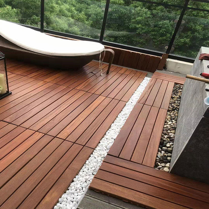 Tradition Teak Floor Tile Water Resistant Click Lock Wooden Floor for Patio Garden Clearhalo 'Flooring 'Hardwood Flooring' 'hardwood_flooring' 'Home Improvement' 'home_improvement' 'home_improvement_hardwood_flooring' Walls and Ceiling' 6799709