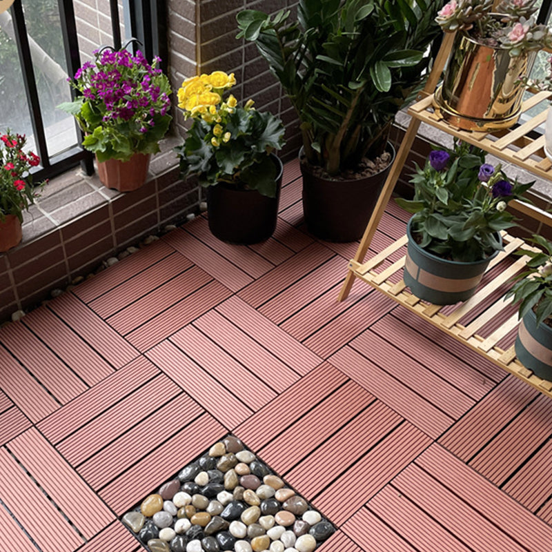 Square Engineered Wooden Floor Water Resistant Smooth Floor Tile for Patio Garden Red Wood Clearhalo 'Flooring 'Hardwood Flooring' 'hardwood_flooring' 'Home Improvement' 'home_improvement' 'home_improvement_hardwood_flooring' Walls and Ceiling' 6799752