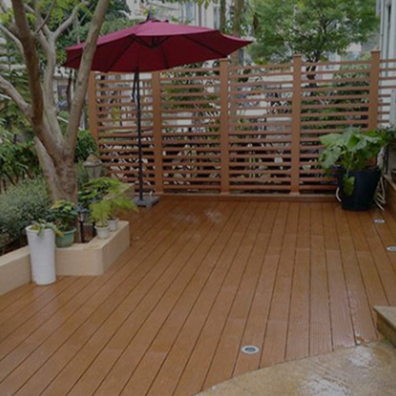 Smooth Water Resistant Floor Tile Rectangle Engineered Wooden Floor for Patio Garden Camel 75.3 sq ft. - 42 Pieces Clearhalo 'Flooring 'Hardwood Flooring' 'hardwood_flooring' 'Home Improvement' 'home_improvement' 'home_improvement_hardwood_flooring' Walls and Ceiling' 6799769