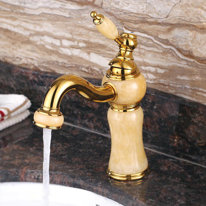 Traditional Centerset Faucet Knob Handle Low Arc Solid Brass Faucet Clearhalo 'Bathroom Remodel & Bathroom Fixtures' 'Bathroom Sink Faucets' 'Bathroom Sinks & Faucet Components' 'bathroom_sink_faucets' 'Home Improvement' 'home_improvement' 'home_improvement_bathroom_sink_faucets' 6799891
