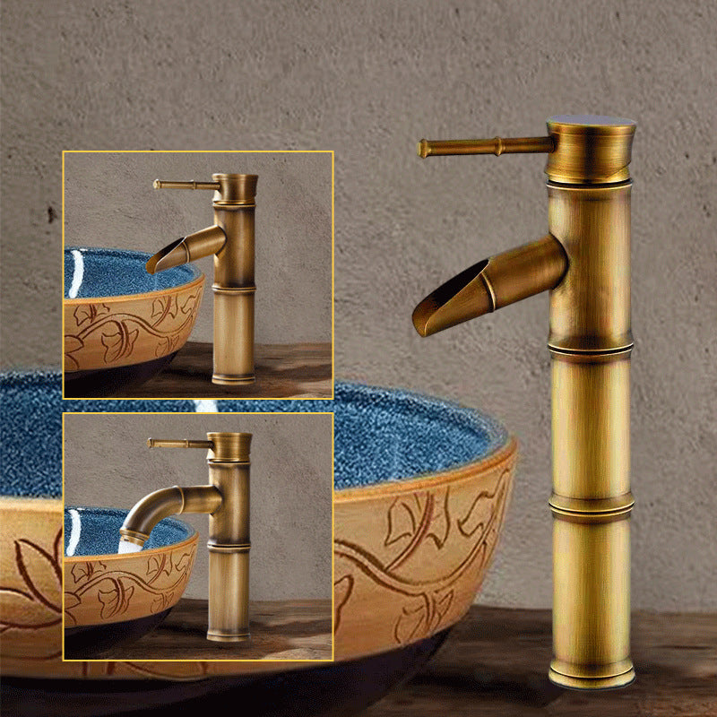 Country Style Vanity Sink Faucet Single Hole Bathroom Faucet Clearhalo 'Bathroom Remodel & Bathroom Fixtures' 'Bathroom Sink Faucets' 'Bathroom Sinks & Faucet Components' 'bathroom_sink_faucets' 'Home Improvement' 'home_improvement' 'home_improvement_bathroom_sink_faucets' 6799901