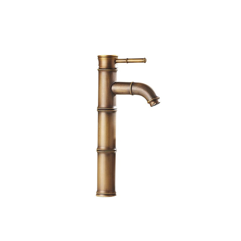 Country Style Vanity Sink Faucet Single Hole Bathroom Faucet Bronze 12.1" Clearhalo 'Bathroom Remodel & Bathroom Fixtures' 'Bathroom Sink Faucets' 'Bathroom Sinks & Faucet Components' 'bathroom_sink_faucets' 'Home Improvement' 'home_improvement' 'home_improvement_bathroom_sink_faucets' 6799905