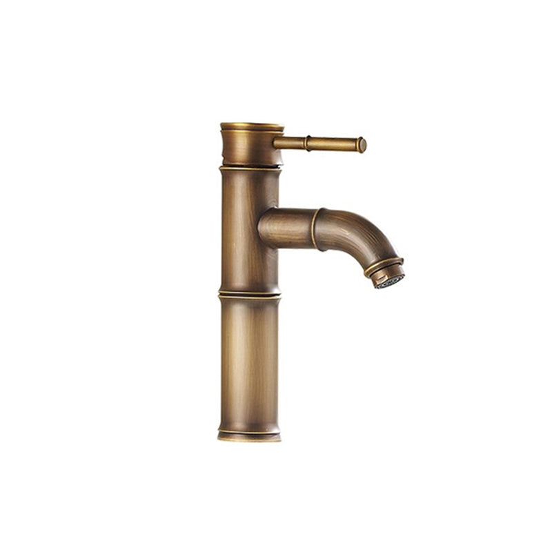 Country Style Vanity Sink Faucet Single Hole Bathroom Faucet Bronze 8.2" Clearhalo 'Bathroom Remodel & Bathroom Fixtures' 'Bathroom Sink Faucets' 'Bathroom Sinks & Faucet Components' 'bathroom_sink_faucets' 'Home Improvement' 'home_improvement' 'home_improvement_bathroom_sink_faucets' 6799907