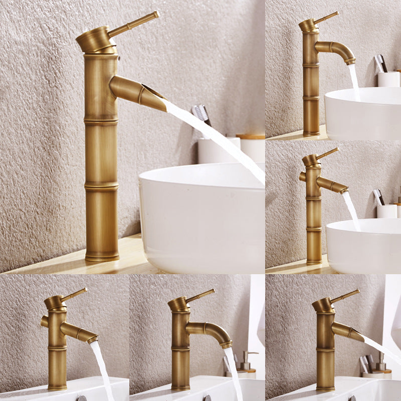 Country Style Vanity Sink Faucet Single Hole Bathroom Faucet Clearhalo 'Bathroom Remodel & Bathroom Fixtures' 'Bathroom Sink Faucets' 'Bathroom Sinks & Faucet Components' 'bathroom_sink_faucets' 'Home Improvement' 'home_improvement' 'home_improvement_bathroom_sink_faucets' 6799908