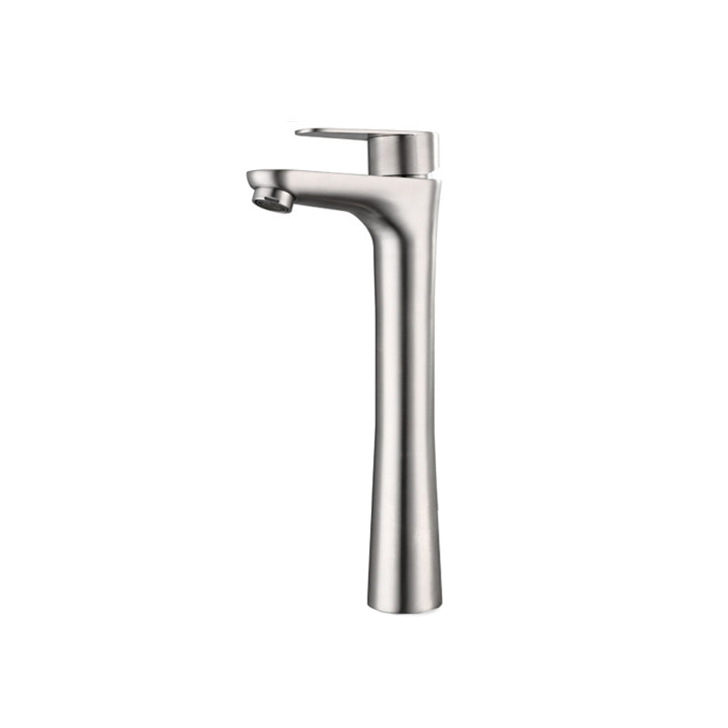 Modern Vessel Faucet Stainless Steel Lever Handles Bathroom Sink Faucet 11.8" Clearhalo 'bathroom_sink_faucets' 'Conjuntos de Torneiras de Lavatório e Banheiro' 'home_improvement' 'home_improvement_bathroom_sink_faucets' 'Mobiliário Doméstico' 'Página inicial' 'Renovação e equipamento de casa de banho' 'Torneira para lavatório de banheiro' 6799941