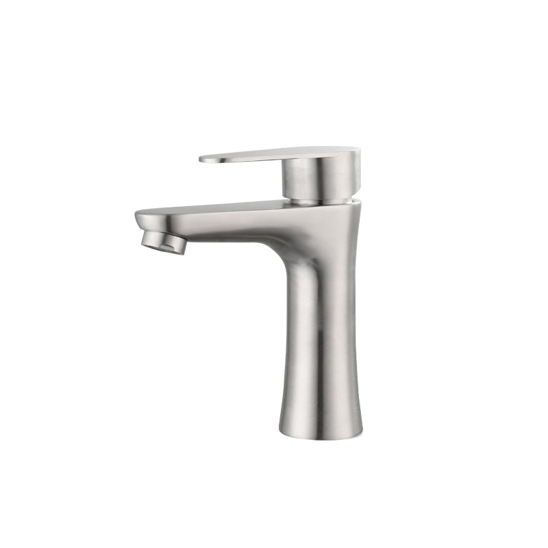 Modern Vessel Faucet Stainless Steel Lever Handles Bathroom Sink Faucet 6.5" Supply Lines Included Clearhalo 'bathroom_sink_faucets' 'Conjuntos de Torneiras de Lavatório e Banheiro' 'home_improvement' 'home_improvement_bathroom_sink_faucets' 'Mobiliário Doméstico' 'Página inicial' 'Renovação e equipamento de casa de banho' 'Torneira para lavatório de banheiro' 6799942