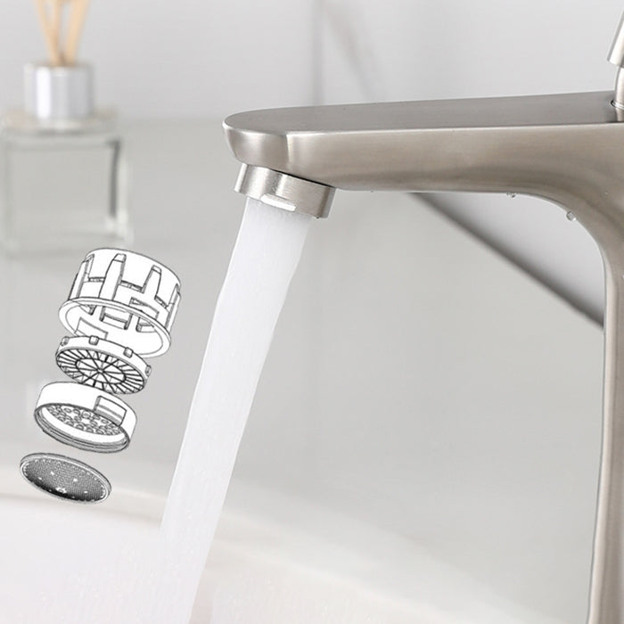 Modern Vessel Faucet Stainless Steel Lever Handles Bathroom Sink Faucet Clearhalo 'bathroom_sink_faucets' 'Conjuntos de Torneiras de Lavatório e Banheiro' 'home_improvement' 'home_improvement_bathroom_sink_faucets' 'Mobiliário Doméstico' 'Página inicial' 'Renovação e equipamento de casa de banho' 'Torneira para lavatório de banheiro' 6799943