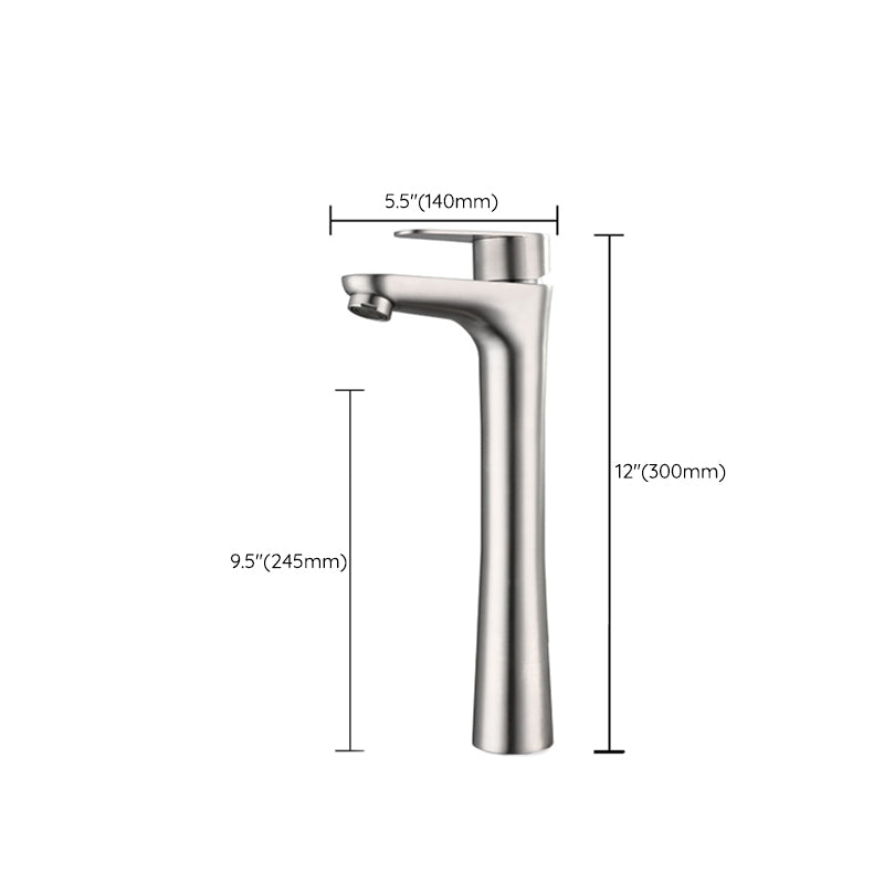 Modern Vessel Faucet Stainless Steel Lever Handles Bathroom Sink Faucet Clearhalo 'bathroom_sink_faucets' 'Conjuntos de Torneiras de Lavatório e Banheiro' 'home_improvement' 'home_improvement_bathroom_sink_faucets' 'Mobiliário Doméstico' 'Página inicial' 'Renovação e equipamento de casa de banho' 'Torneira para lavatório de banheiro' 6799948