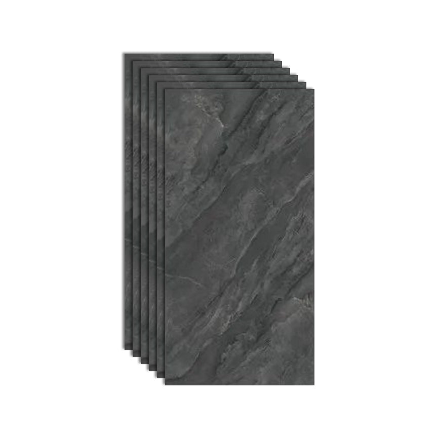 Floor & Wall Tile Marble Print Rectangle Living Room Indoor Floor Tile Black-Gray Clearhalo 'Floor Tiles & Wall Tiles' 'floor_tiles_wall_tiles' 'Flooring 'Home Improvement' 'home_improvement' 'home_improvement_floor_tiles_wall_tiles' Walls and Ceiling' 6800038