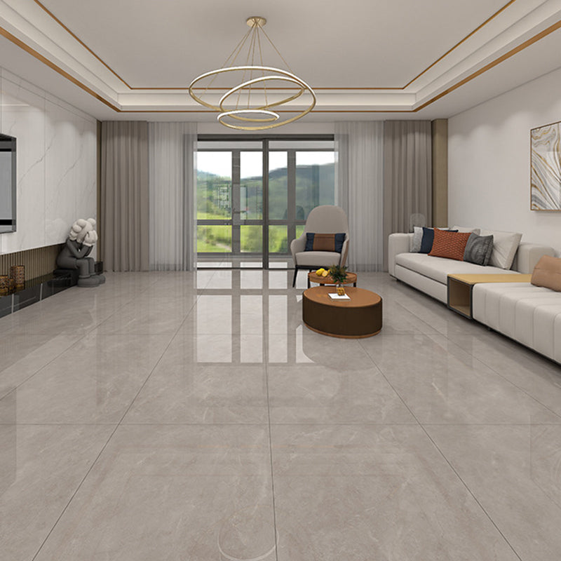 Floor Wall Tile Indoor Polished Marble Print Living Room Ceramic Tile Off-White 60 Pieces Clearhalo 'Floor Tiles & Wall Tiles' 'floor_tiles_wall_tiles' 'Flooring 'Home Improvement' 'home_improvement' 'home_improvement_floor_tiles_wall_tiles' Walls and Ceiling' 6800091