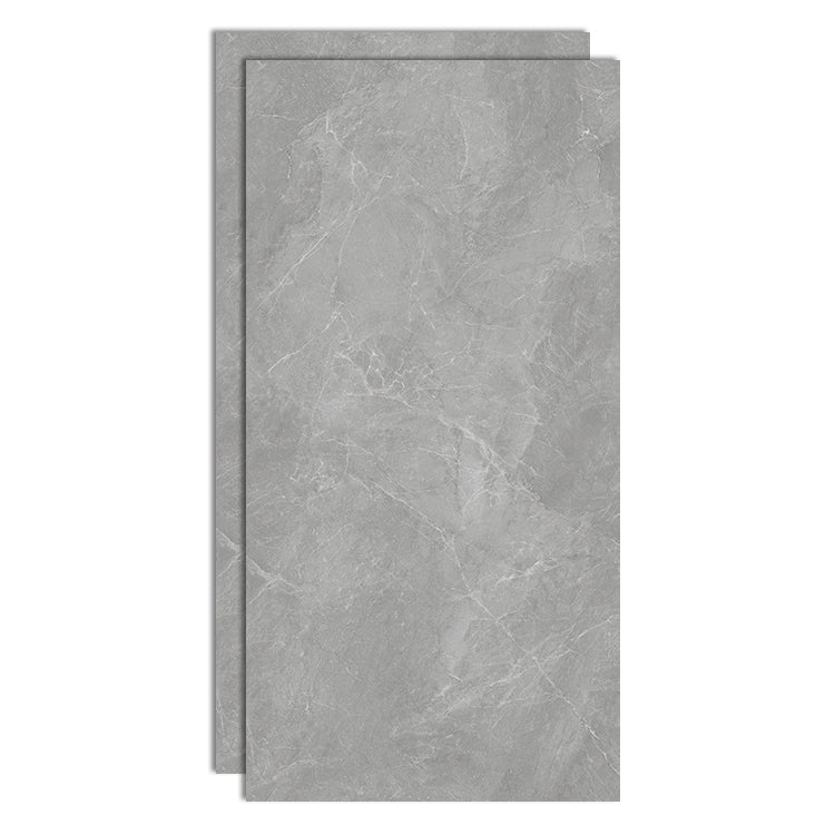 Floor Wall Tile Indoor Polished Marble Print Living Room Ceramic Tile Silver Gray Clearhalo 'Floor Tiles & Wall Tiles' 'floor_tiles_wall_tiles' 'Flooring 'Home Improvement' 'home_improvement' 'home_improvement_floor_tiles_wall_tiles' Walls and Ceiling' 6800092