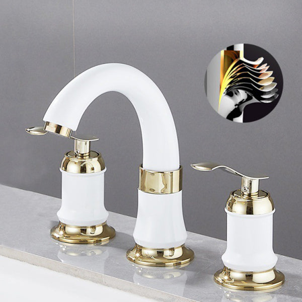 Contemporary Vessel Faucet Copper 2 Handles Low Arc Vessel Faucet for Home Clearhalo 'bathroom_sink_faucets' 'Conjunta de Baño y Conjunta de Grifo' 'Coronamiento de Baño y Dispositivo de Baño' 'Grifo del lavabo del baño' 'Hogar' 'home_improvement' 'home_improvement_bathroom_sink_faucets' 'Mejoras para el hogar' 6801748