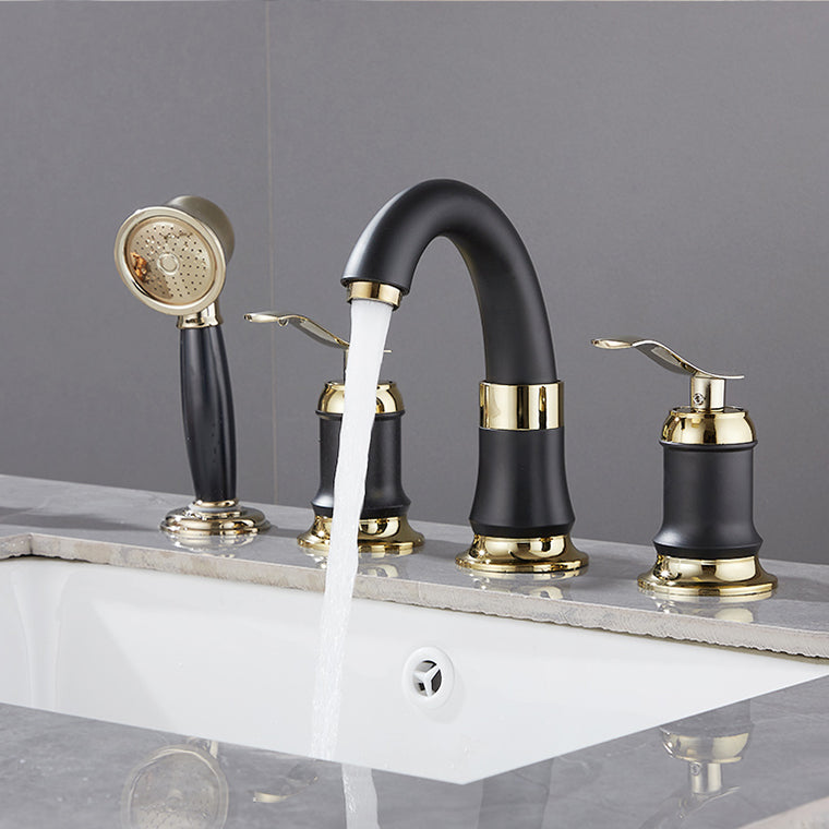 Contemporary Vessel Faucet Copper 2 Handles Low Arc Vessel Faucet for Home Clearhalo 'bathroom_sink_faucets' 'Conjunta de Baño y Conjunta de Grifo' 'Coronamiento de Baño y Dispositivo de Baño' 'Grifo del lavabo del baño' 'Hogar' 'home_improvement' 'home_improvement_bathroom_sink_faucets' 'Mejoras para el hogar' 6801760