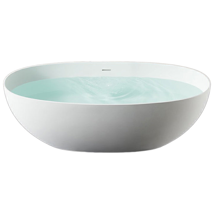 Modern Style Freestanding Soaking Bathtub Stone Bathroom Bathtub in White Clearhalo 'Bathroom Remodel & Bathroom Fixtures' 'Bathtubs' 'Home Improvement' 'home_improvement' 'home_improvement_bathtubs' 'Showers & Bathtubs' 6811917