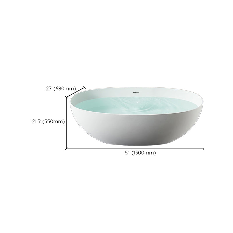 Modern Style Freestanding Soaking Bathtub Stone Bathroom Bathtub in White Clearhalo 'Bathroom Remodel & Bathroom Fixtures' 'Bathtubs' 'Home Improvement' 'home_improvement' 'home_improvement_bathtubs' 'Showers & Bathtubs' 6811923