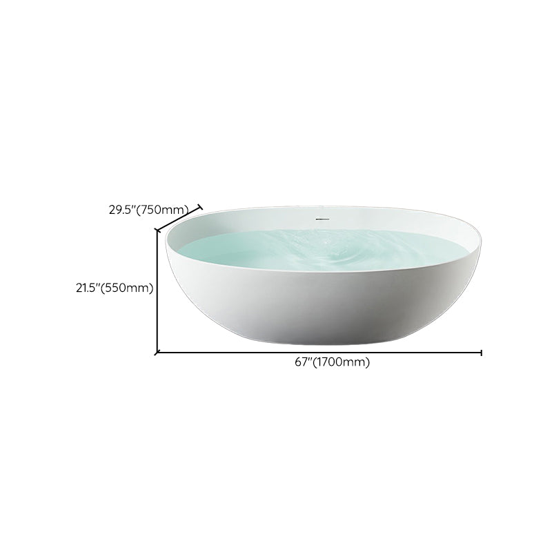 Modern Style Freestanding Soaking Bathtub Stone Bathroom Bathtub in White Clearhalo 'Bathroom Remodel & Bathroom Fixtures' 'Bathtubs' 'Home Improvement' 'home_improvement' 'home_improvement_bathtubs' 'Showers & Bathtubs' 6811931