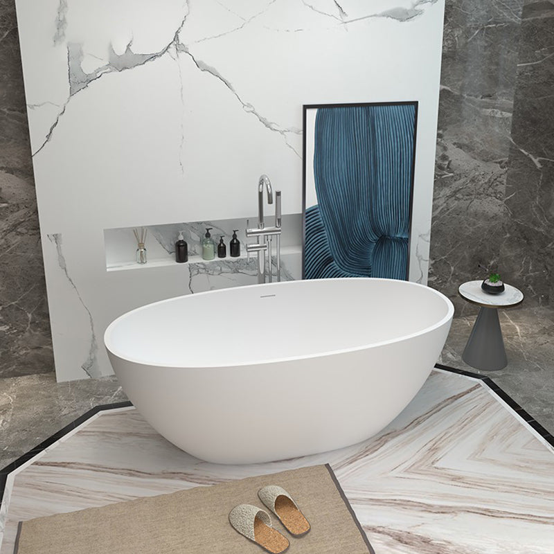 Modern Stone Oval Bathtub Antique Finish Freestanding Bath Tub Clearhalo 'Bathroom Remodel & Bathroom Fixtures' 'Bathtubs' 'Home Improvement' 'home_improvement' 'home_improvement_bathtubs' 'Showers & Bathtubs' 6811934