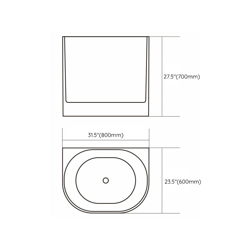 Modern Style Acrylic Soaking Bathtub Oval Back to Wall Bathtub in White Clearhalo 'Bathroom Remodel & Bathroom Fixtures' 'Bathtubs' 'Home Improvement' 'home_improvement' 'home_improvement_bathtubs' 'Showers & Bathtubs' 6811985