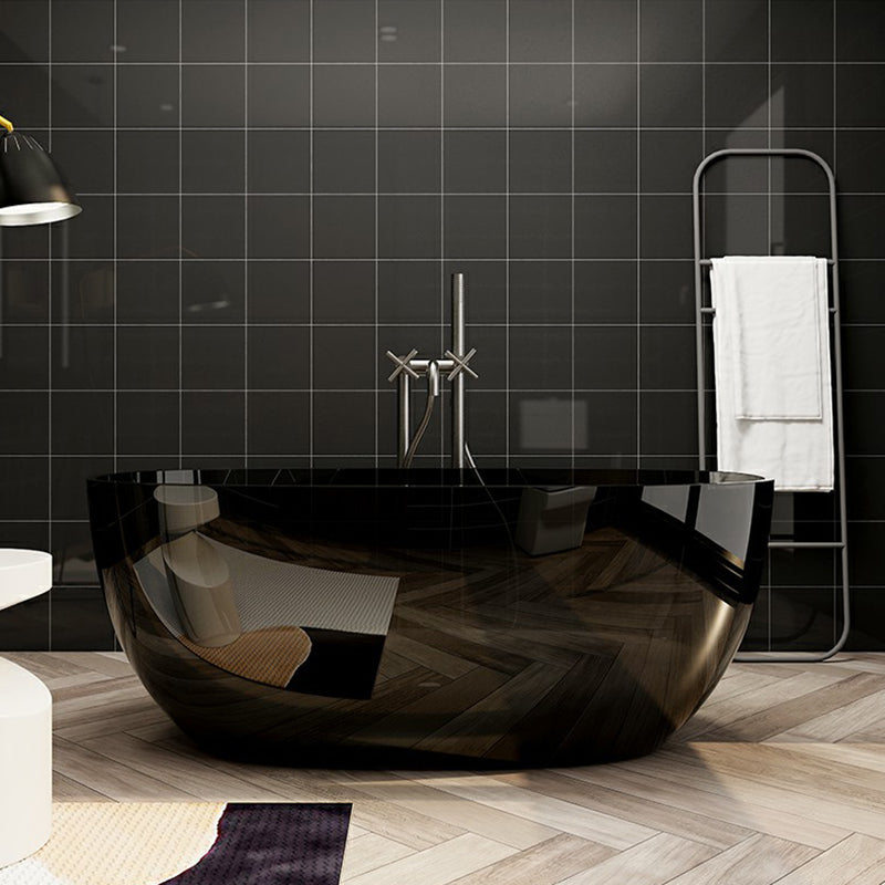 Modern Freestanding Roll Top Bathtub Soaking Oval Bath for Bathroom Black Clearhalo 'Bathroom Remodel & Bathroom Fixtures' 'Bathtubs' 'Home Improvement' 'home_improvement' 'home_improvement_bathtubs' 'Showers & Bathtubs' 6811991