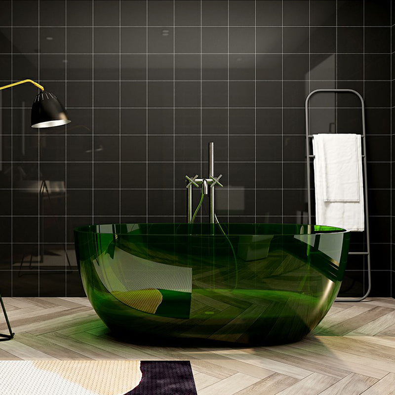 Modern Freestanding Roll Top Bathtub Soaking Oval Bath for Bathroom Green Clearhalo 'Bathroom Remodel & Bathroom Fixtures' 'Bathtubs' 'Home Improvement' 'home_improvement' 'home_improvement_bathtubs' 'Showers & Bathtubs' 6811996