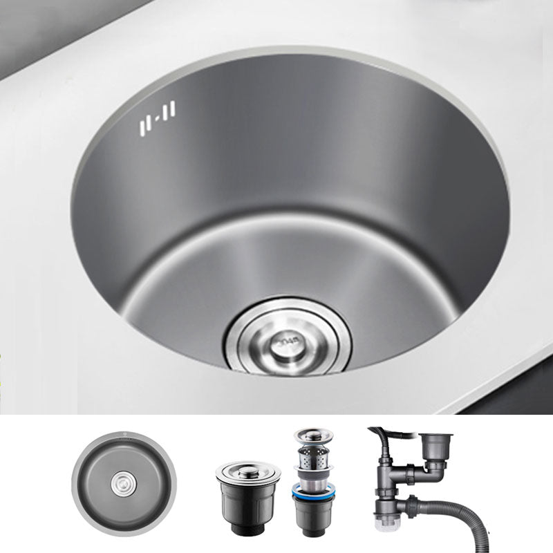 Modern Style Kitchen Sink Stainless Steel Round Shape Kitchen Sink 11"L x 11"W x 7"H Sink Only None Clearhalo 'Home Improvement' 'home_improvement' 'home_improvement_kitchen_sinks' 'Kitchen Remodel & Kitchen Fixtures' 'Kitchen Sinks & Faucet Components' 'Kitchen Sinks' 'kitchen_sinks' 6818170