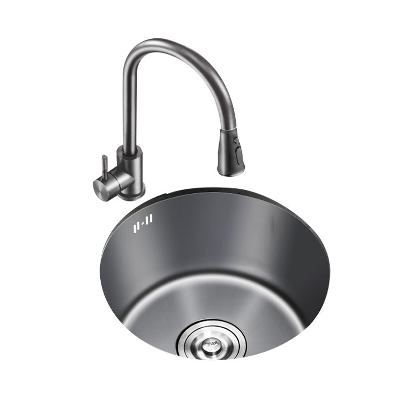 Modern Style Kitchen Sink Stainless Steel Round Shape Kitchen Sink Clearhalo 'Home Improvement' 'home_improvement' 'home_improvement_kitchen_sinks' 'Kitchen Remodel & Kitchen Fixtures' 'Kitchen Sinks & Faucet Components' 'Kitchen Sinks' 'kitchen_sinks' 6818178