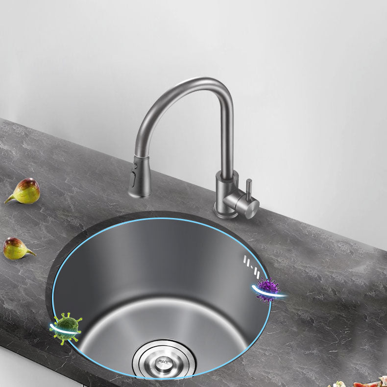 Modern Style Kitchen Sink Stainless Steel Round Shape Kitchen Sink Clearhalo 'Home Improvement' 'home_improvement' 'home_improvement_kitchen_sinks' 'Kitchen Remodel & Kitchen Fixtures' 'Kitchen Sinks & Faucet Components' 'Kitchen Sinks' 'kitchen_sinks' 6818182