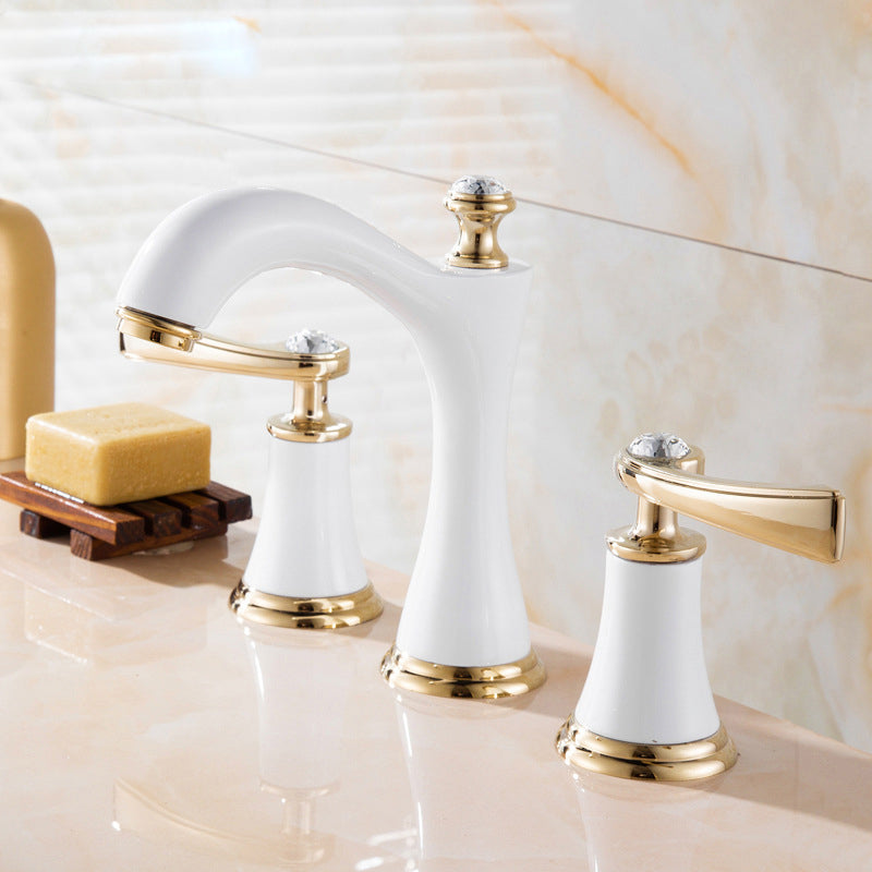 Modern Vessel Faucet Brass 2 Handles Low Arc Vessel Faucet for Home Clearhalo 'Bathroom Remodel & Bathroom Fixtures' 'Bathroom Sink Faucets' 'Bathroom Sinks & Faucet Components' 'bathroom_sink_faucets' 'Home Improvement' 'home_improvement' 'home_improvement_bathroom_sink_faucets' 6818329