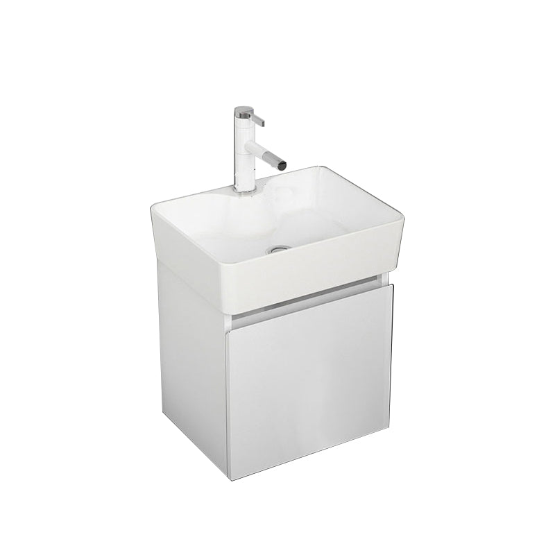 Modern Metal Bathroom Vanity Solid Color Wall Mount Vanity Cabinet in White Bathroom Vanity 16"L x 12"W x 19"H Clearhalo 'Bathroom Remodel & Bathroom Fixtures' 'Bathroom Vanities' 'bathroom_vanities' 'Home Improvement' 'home_improvement' 'home_improvement_bathroom_vanities' 6818709