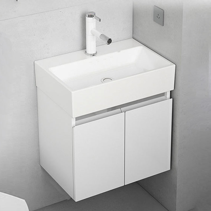 Modern Metal Bathroom Vanity Solid Color Wall Mount Vanity Cabinet in White Clearhalo 'Bathroom Remodel & Bathroom Fixtures' 'Bathroom Vanities' 'bathroom_vanities' 'Home Improvement' 'home_improvement' 'home_improvement_bathroom_vanities' 6818712