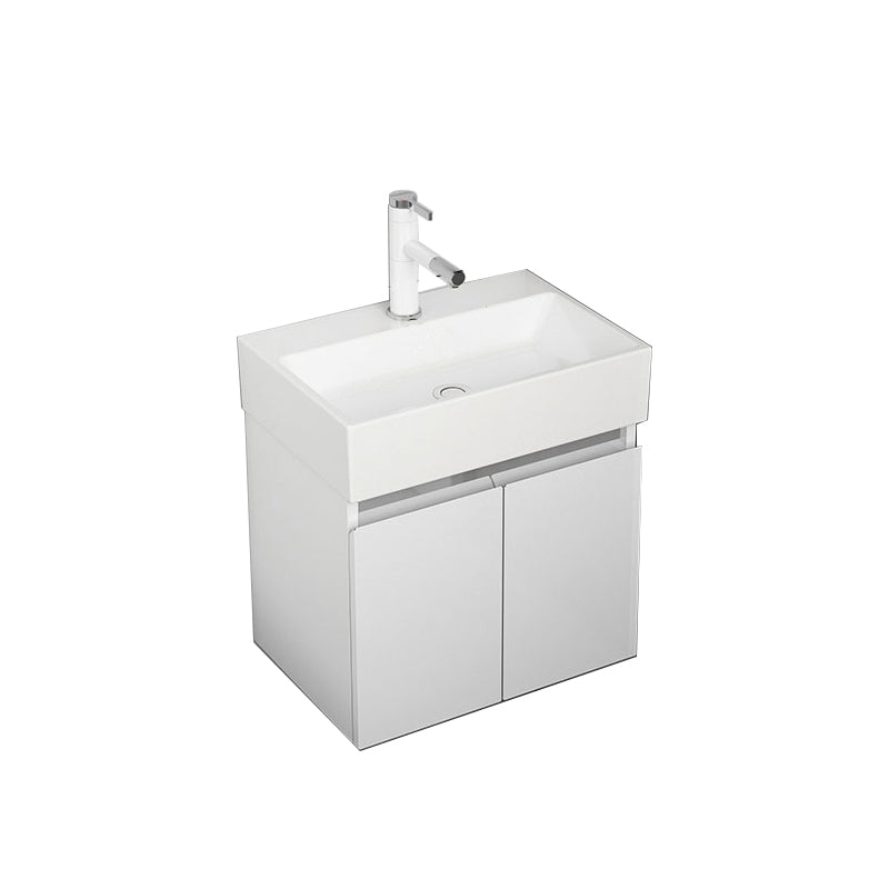 Modern Metal Bathroom Vanity Solid Color Wall Mount Vanity Cabinet in White Bathroom Vanity 21"L x 14"W x 19"H Clearhalo 'Bathroom Remodel & Bathroom Fixtures' 'Bathroom Vanities' 'bathroom_vanities' 'Home Improvement' 'home_improvement' 'home_improvement_bathroom_vanities' 6818713