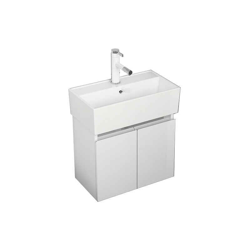 Modern Metal Bathroom Vanity Solid Color Wall Mount Vanity Cabinet in White Bathroom Vanity 22"L x 12"W x 19"H Clearhalo 'Bathroom Remodel & Bathroom Fixtures' 'Bathroom Vanities' 'bathroom_vanities' 'Home Improvement' 'home_improvement' 'home_improvement_bathroom_vanities' 6818716