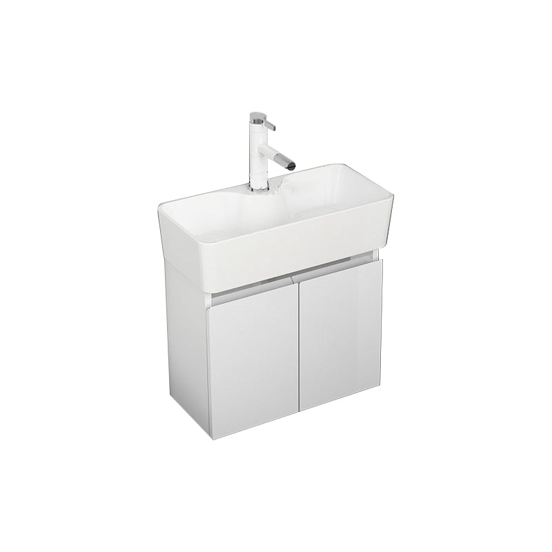 Modern Metal Bathroom Vanity Solid Color Wall Mount Vanity Cabinet in White Bathroom Vanity 20"L x 10"W x 19"H Clearhalo 'Bathroom Remodel & Bathroom Fixtures' 'Bathroom Vanities' 'bathroom_vanities' 'Home Improvement' 'home_improvement' 'home_improvement_bathroom_vanities' 6818720