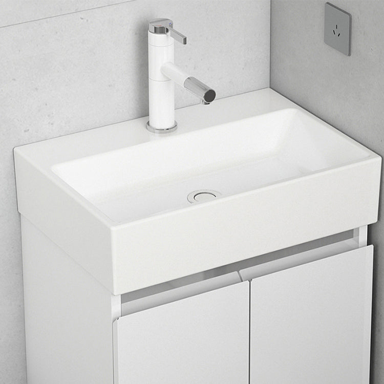 Modern Metal Bathroom Vanity Solid Color Wall Mount Vanity Cabinet in White Clearhalo 'Bathroom Remodel & Bathroom Fixtures' 'Bathroom Vanities' 'bathroom_vanities' 'Home Improvement' 'home_improvement' 'home_improvement_bathroom_vanities' 6818721