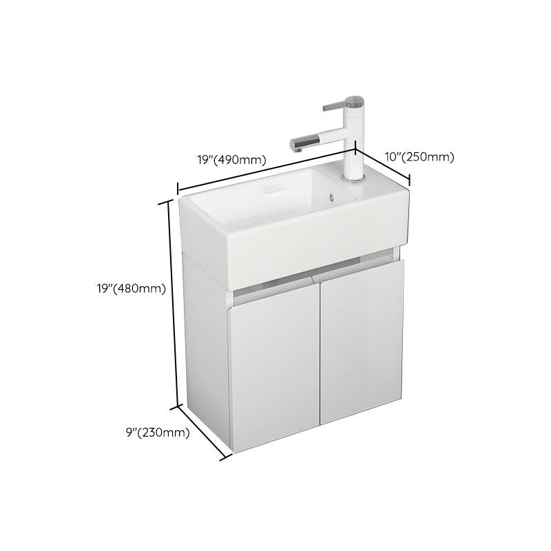 Modern Metal Bathroom Vanity Solid Color Wall Mount Vanity Cabinet in White Clearhalo 'Bathroom Remodel & Bathroom Fixtures' 'Bathroom Vanities' 'bathroom_vanities' 'Home Improvement' 'home_improvement' 'home_improvement_bathroom_vanities' 6818734