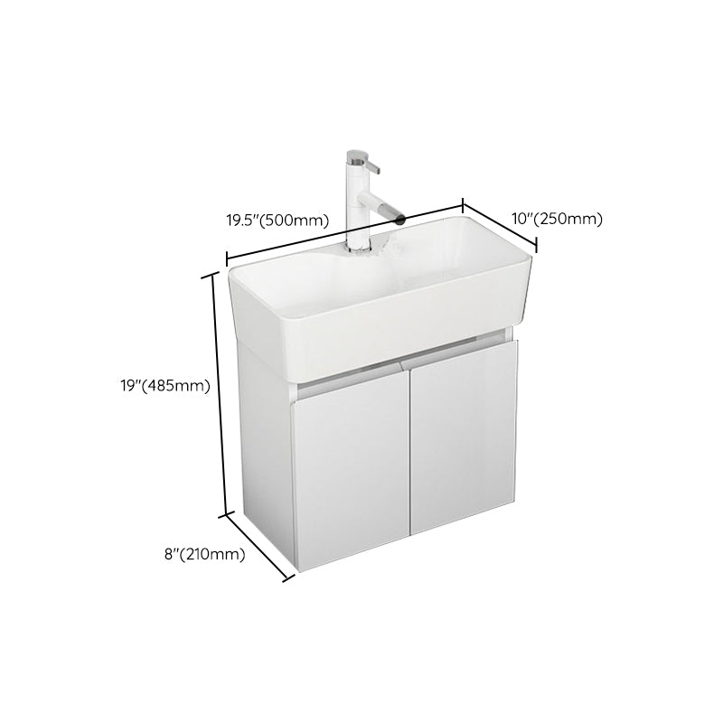 Modern Metal Bathroom Vanity Solid Color Wall Mount Vanity Cabinet in White Clearhalo 'Bathroom Remodel & Bathroom Fixtures' 'Bathroom Vanities' 'bathroom_vanities' 'Home Improvement' 'home_improvement' 'home_improvement_bathroom_vanities' 6818735