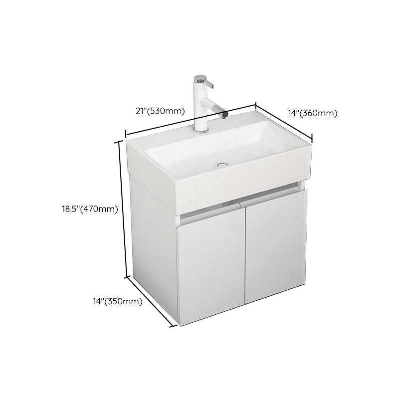 Modern Metal Bathroom Vanity Solid Color Wall Mount Vanity Cabinet in White Clearhalo 'Bathroom Remodel & Bathroom Fixtures' 'Bathroom Vanities' 'bathroom_vanities' 'Home Improvement' 'home_improvement' 'home_improvement_bathroom_vanities' 6818737