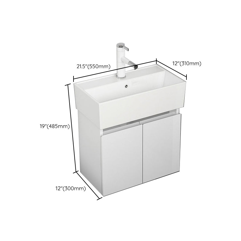 Modern Metal Bathroom Vanity Solid Color Wall Mount Vanity Cabinet in White Clearhalo 'Bathroom Remodel & Bathroom Fixtures' 'Bathroom Vanities' 'bathroom_vanities' 'Home Improvement' 'home_improvement' 'home_improvement_bathroom_vanities' 6818738