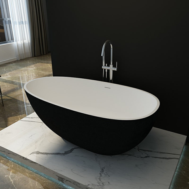 Stone Soaking Modern Bath Tub Antique Finish Freestanding Bath Tub Black White Clearhalo 'Bathroom Remodel & Bathroom Fixtures' 'Bathtubs' 'Home Improvement' 'home_improvement' 'home_improvement_bathtubs' 'Showers & Bathtubs' 6821682