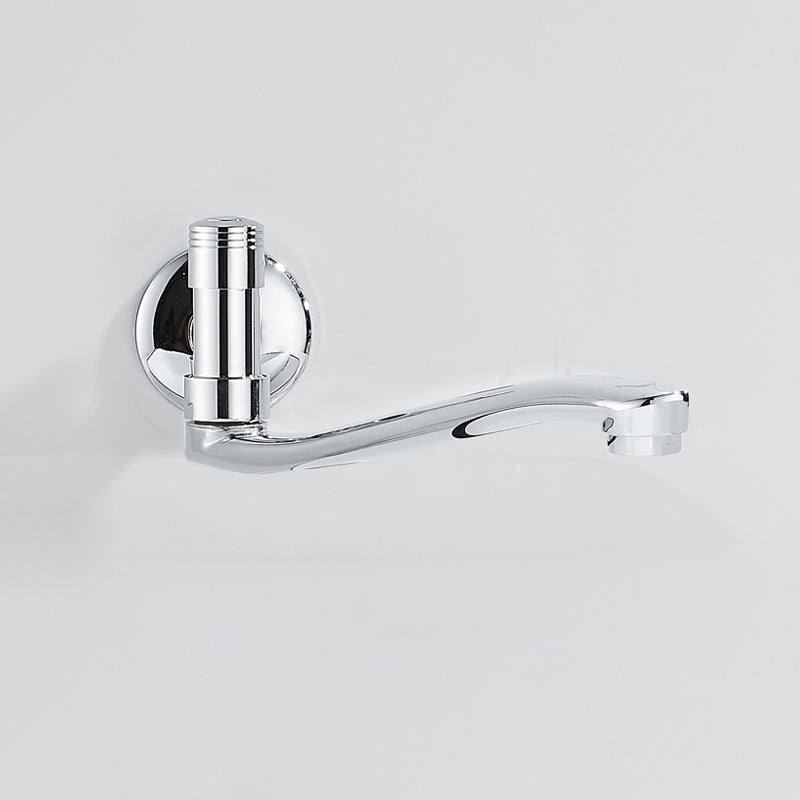 Swivel Tub Filler Wall Mount Copper Low Arc Knob Handle Tub Faucet Trim Chrome Low Arc Clearhalo 'Bathroom Remodel & Bathroom Fixtures' 'Bathtub Faucets' 'bathtub_faucets' 'Home Improvement' 'home_improvement' 'home_improvement_bathtub_faucets' 6823353