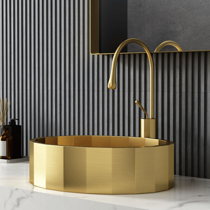 Modern Bathroom Sink Solid Color Metal Trough Bathroom Sink with Pop-Up Drain Clearhalo 'Bathroom Remodel & Bathroom Fixtures' 'Bathroom Sinks & Faucet Components' 'Bathroom Sinks' 'bathroom_sink' 'Home Improvement' 'home_improvement' 'home_improvement_bathroom_sink' 6823396