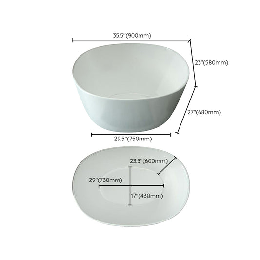 Modern Style Freestanding Bath Tub Acrylic Round Bathtub in White Clearhalo 'Bathroom Remodel & Bathroom Fixtures' 'Bathtubs' 'Home Improvement' 'home_improvement' 'home_improvement_bathtubs' 'Showers & Bathtubs' 6824513