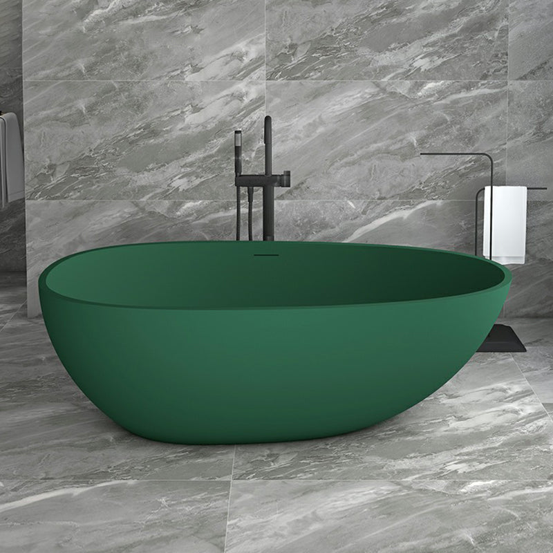 Modern Style Freestanding Soaking Bathtub Stone Free Form Bathtub Green 63"L x 31"W x 21"H 1\ (2.5cm) Clearhalo 'Bathroom Remodel & Bathroom Fixtures' 'Bathtubs' 'Home Improvement' 'home_improvement' 'home_improvement_bathtubs' 'Showers & Bathtubs' 6824543