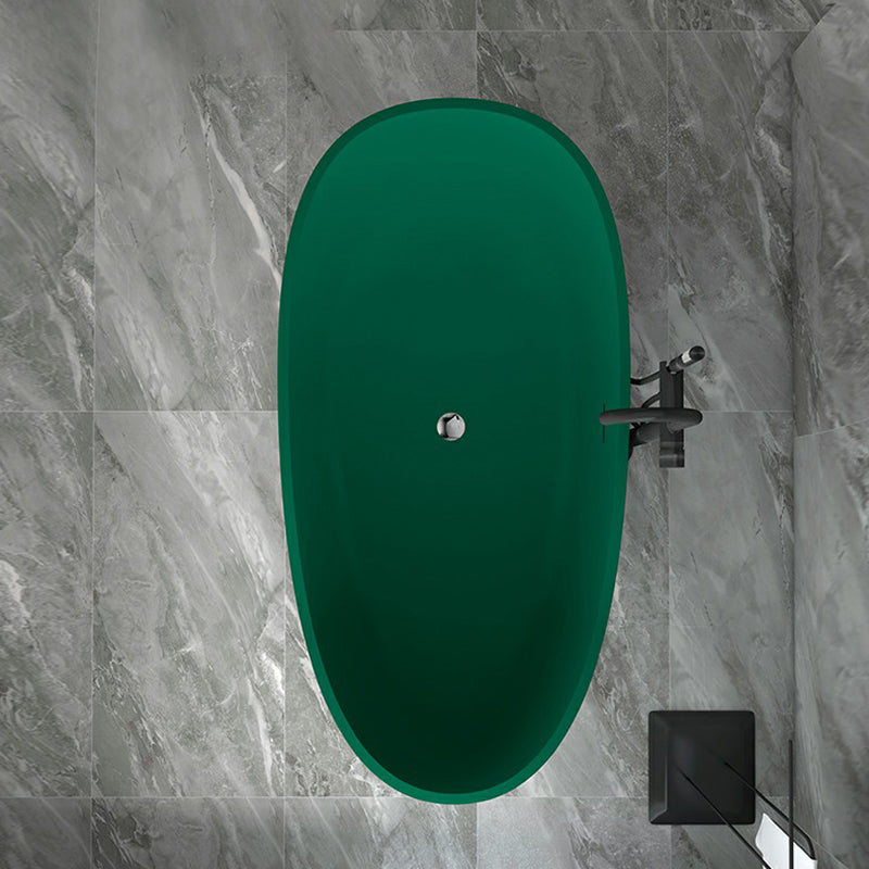 Modern Style Freestanding Soaking Bathtub Stone Free Form Bathtub Green 55"L x 31"W x 21"H 1\ (2.5cm) Clearhalo 'Bathroom Remodel & Bathroom Fixtures' 'Bathtubs' 'Home Improvement' 'home_improvement' 'home_improvement_bathtubs' 'Showers & Bathtubs' 6824548