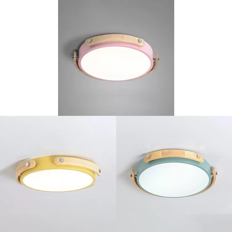 Study Room Round Ceiling Mount Light Acrylic Macaron Stylish Undertint Ceiling Light Clearhalo 'Ceiling Lights' 'Close To Ceiling Lights' 'Close to ceiling' 'Flush mount' Lighting' 68287