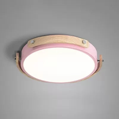 Study Room Round Ceiling Mount Light Acrylic Macaron Stylish Undertint Ceiling Light Pink Clearhalo 'Ceiling Lights' 'Close To Ceiling Lights' 'Close to ceiling' 'Flush mount' Lighting' 68293