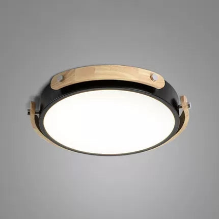 Study Room Round Ceiling Mount Light Acrylic Macaron Stylish Undertint Ceiling Light Black Clearhalo 'Ceiling Lights' 'Close To Ceiling Lights' 'Close to ceiling' 'Flush mount' Lighting' 68307